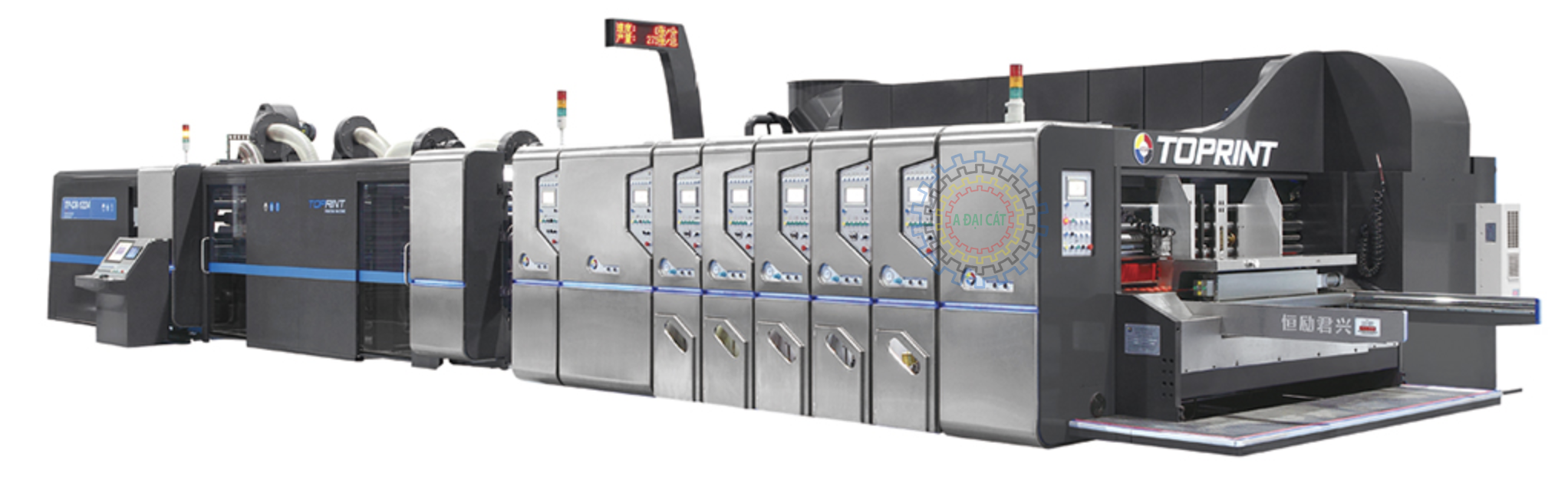 Dây chuyền sản xuất tích hợp in, dán và gấp hộp tốc độ cao hoàn toàn tự động (kiểu thả) TP-CR Series